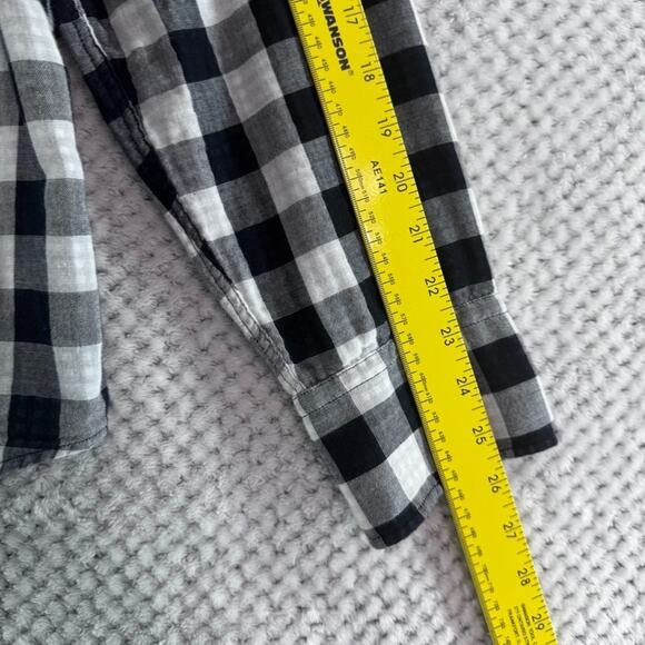 Rag & Bone Shirt Mens M Black White Cotton Checked Gingham Button Front LS - Picture 13 of 16